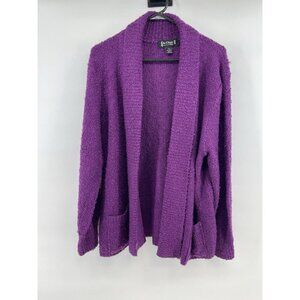 Vintage Le Chois Hong Kong Sweater Size 1X Plus Chunky Knit Barney Grape Purple